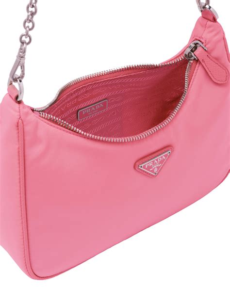 prada nylon shoulder bag pink|prada padded nylon shoulder bag.